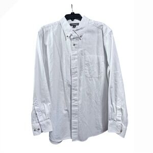 Croft & Barrow Button Down Shirt Wrinkle Resistant Cotton White Large